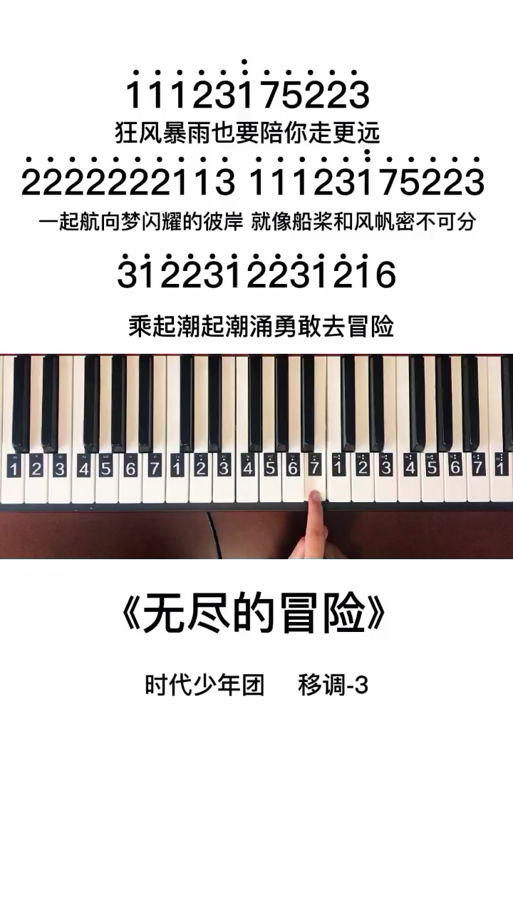《无尽的冒险》钢琴简谱教程