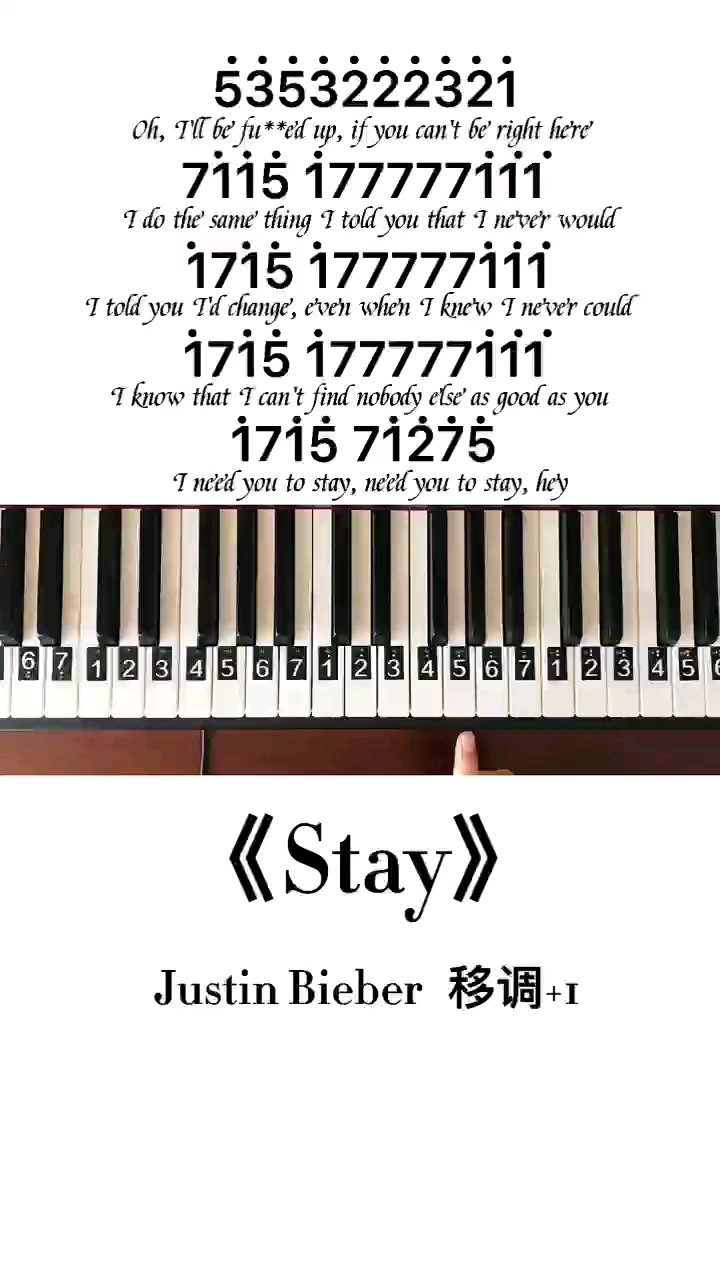 《stay》钢琴简谱教程