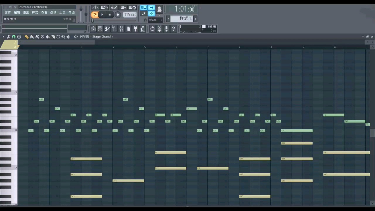 曲谱演示，软件:FL Studio12