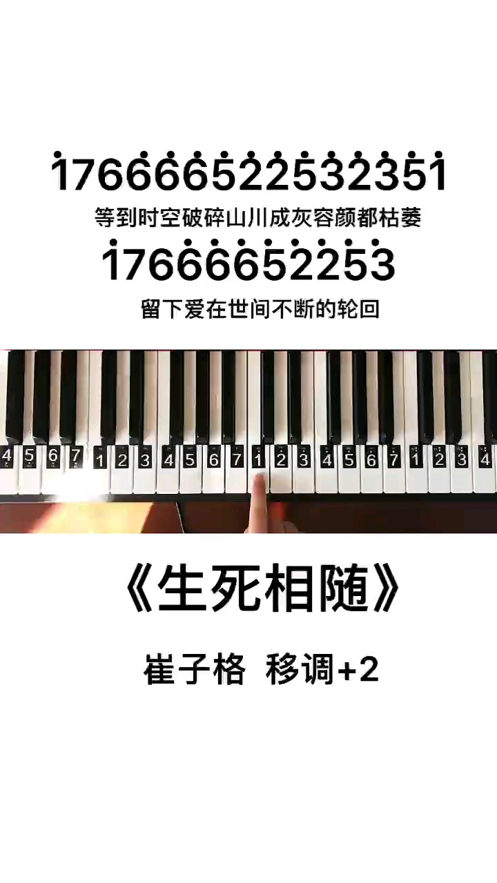 《生死相随》钢琴简谱教程演奏视频