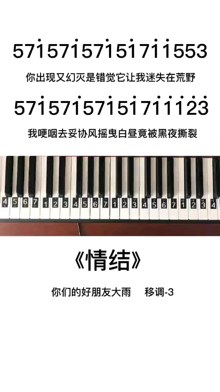 《情结》钢琴简谱教程