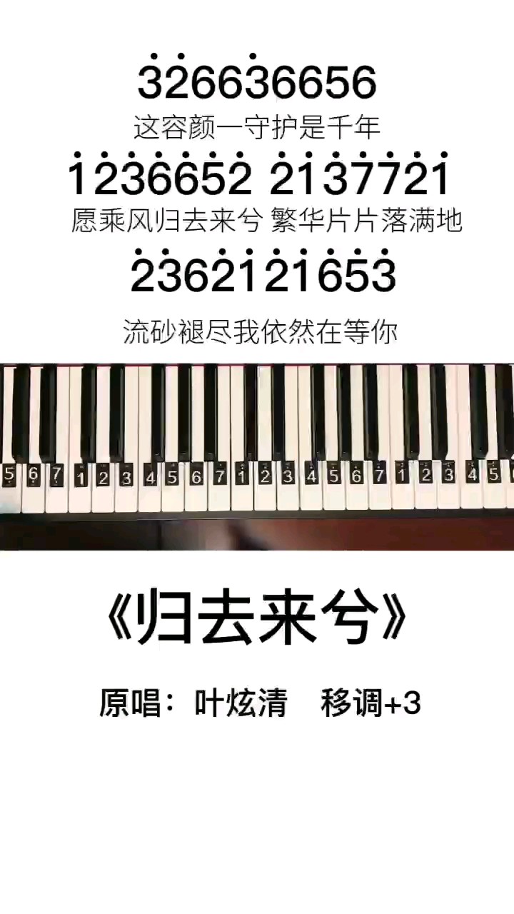 《归去来兮》钢琴简谱教程