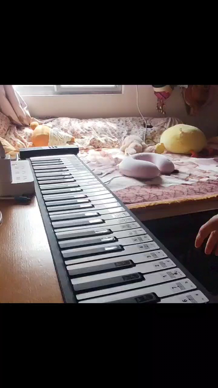 12岁女初一生周末弹琴vlog 今天弹《take my hand》 用的是手卷琴 不太好弹 不好听勿喷呐。😝😘(@韩绍妤、)