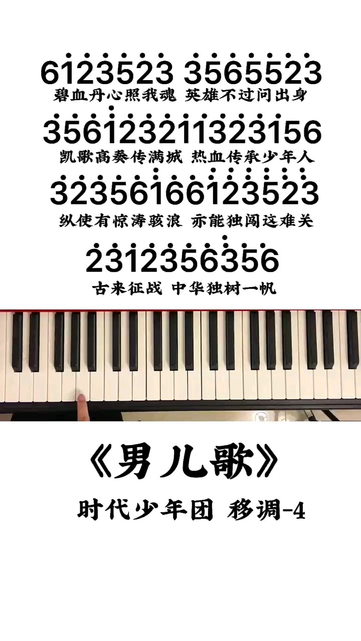 《男儿歌》钢琴简谱教程