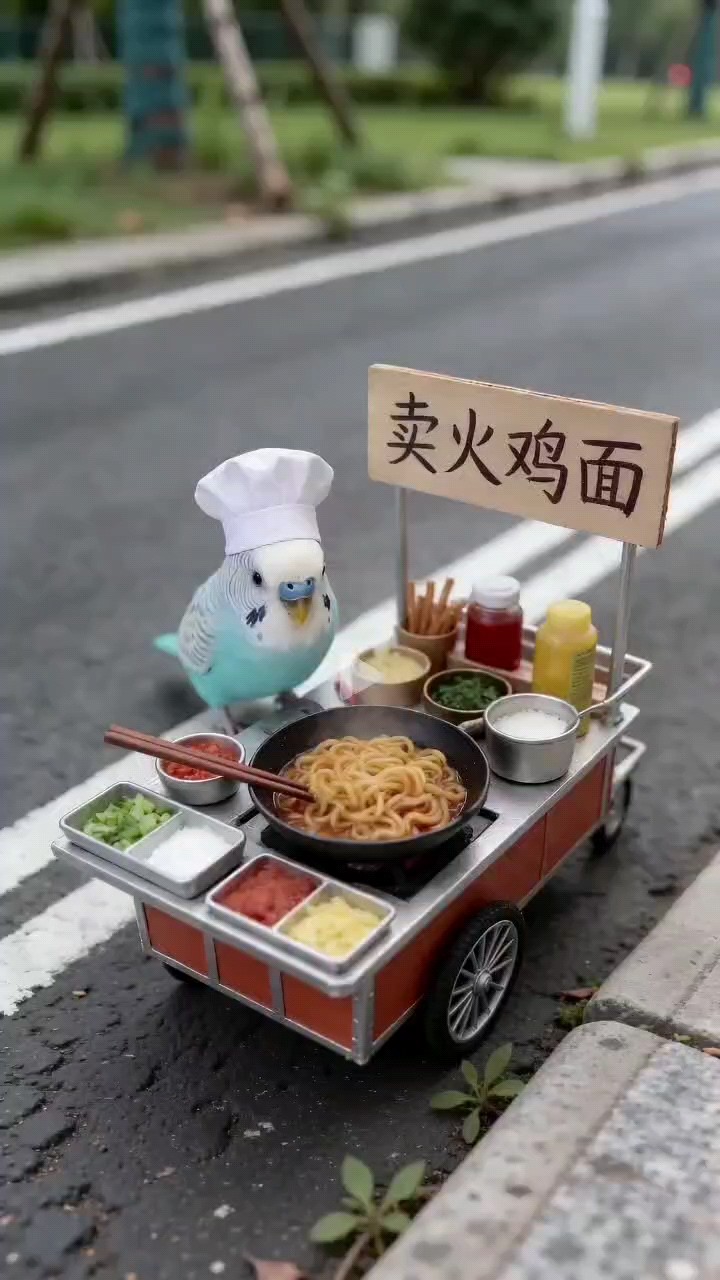 小鸟正在唱。