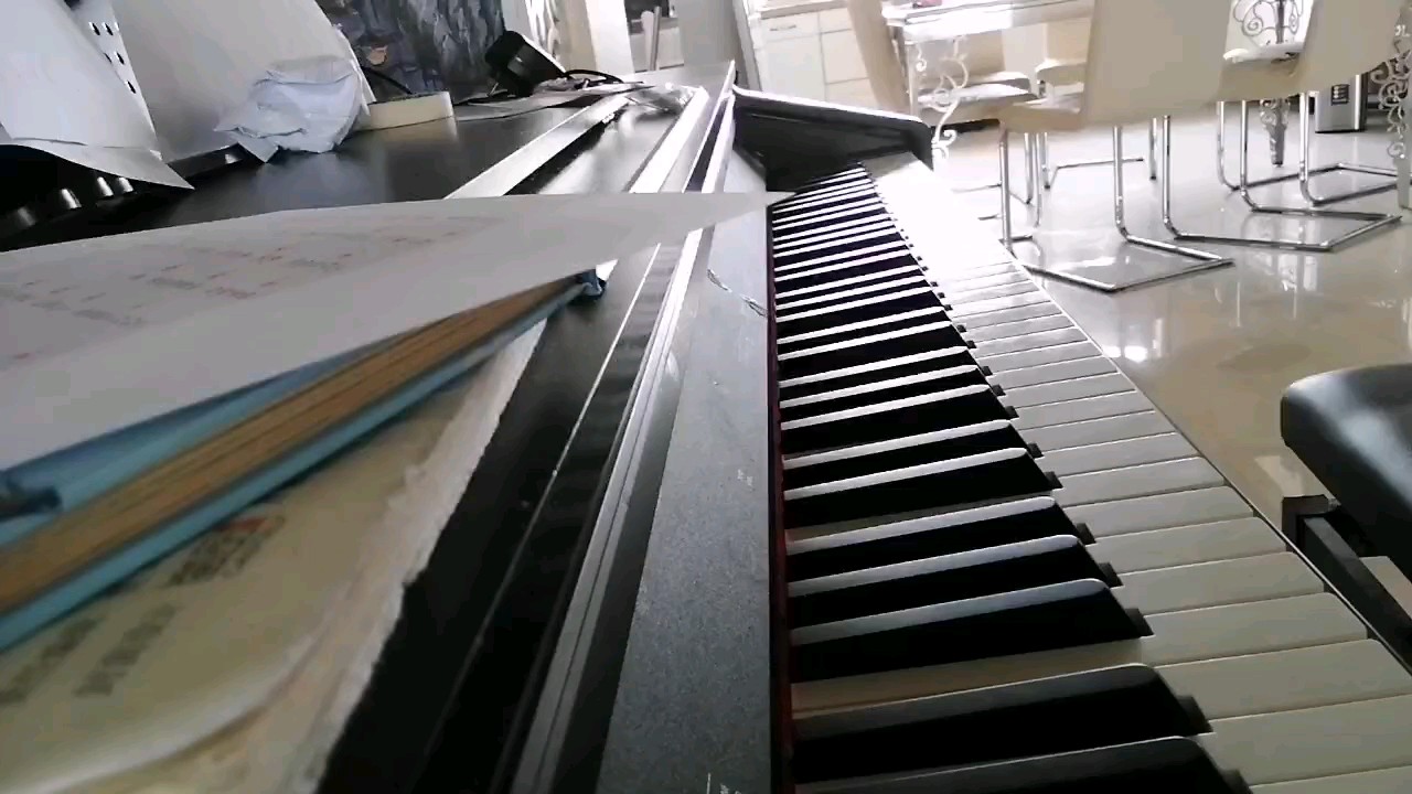 放暑假了，编了个曲子,原版有点难编了个简谱还没编完，编到了第二十小节后面又弹了一遍。（有点不怎么燃。）